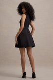 Cheri Black Tailored Sleeveless Mini Dress