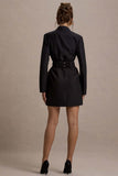 Prized Black Tailored Blazer Mini Dress With Bow
