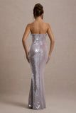 Moonstone Lilac Sequin Bandeau Maxi Dress