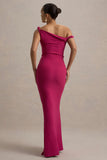Lita Hot Pink Twisted Asymmetric Maxi Dress
