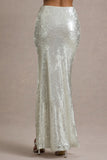 Raia Sand Sequin Split Maxi Skirt