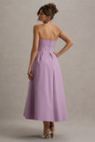 Annalise Lilac Bandeau Skater Midi Dress