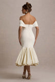 Posie Stone Bardot Midi Dress With Puffball Hem
