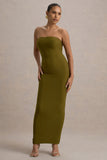 Angelie Green Bandeau Bodycon Maxi Dress