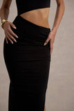 Milos Black One-Shoulder Cut-Out Maxi Dress With Split