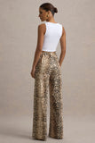 Shaniya Snake Print Wide-Leg Trousers