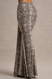 Vitality Snake Print Ruched Drape Maxi Skirt