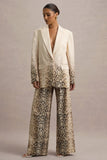 Shaniya Snake Print Wide-Leg Trousers