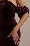 Amandine Port Velvet Bardot Maxi Dress