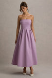 Annalise Lilac Bandeau Skater Midi Dress