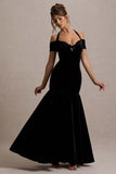 Nominee Black Velvet Halter-Neck Maxi Dress