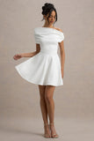 Agnes White One-Shoulder Mini Dress