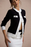 Joelle Black & White Knit Cardigan