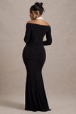 Living High Black & White Halter-Neck Split Maxi Dress