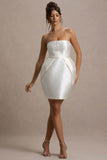 Lovebug Ivory Bandeau Mini Dress With Tulip Skirt
