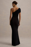 Alethea Black Asymmetric Bardot Maxi Dress