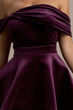 Dede Port Velvet Bow Bardot Skater Mini Dress