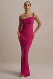 Lita Hot Pink Twisted Asymmetric Maxi Dress