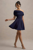 Agnes Navy One-Shoulder Mini Dress