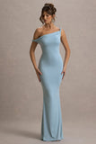 Lita Powder Blue Twisted Asymmetric Maxi Dress