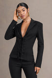 Runway Ready Black Laced Corset Tailored Blazer