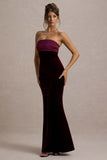Ambrosi Port Velvet Bandeau Maxi Dress