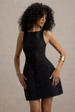 Cheri Black Tailored Sleeveless Mini Dress
