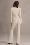 Brianca Stone High-Waisted Split Wide-Leg Trousers