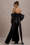 Alize Black Velvet Split Maxi Skirt
