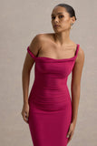 Lita Hot Pink Twisted Asymmetric Maxi Dress