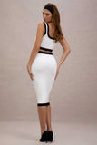 Dione Black & White Knit Midi Skirt