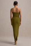Angelie Green Bandeau Bodycon Maxi Dress