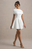 Agnes White One-Shoulder Mini Dress