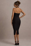 Supermodel Black Halter-Neck Corset Midi Dress