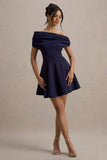 Agnes Navy One-Shoulder Mini Dress