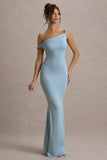 Lita Powder Blue Twisted Asymmetric Maxi Dress