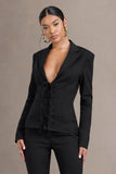 Runway Ready Black Laced Corset Tailored Blazer