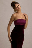 Ambrosi Port Velvet Bandeau Maxi Dress