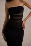 Gaia Black High-Neck Cut-Out Maxi Dress