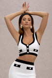 Nicky Black & White Knit Crop Top