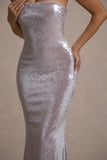 Moonstone Lilac Sequin Bandeau Maxi Dress