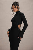 Anderson Black High-Neck Cut-Out Maxi Dress