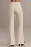 Brianca Stone High-Waisted Split Wide-Leg Trousers