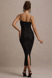 Dazzle Me Black Sequin Strappy Bodycon Maxi Dress