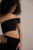 Milos Black One-Shoulder Cut-Out Maxi Dress With Split