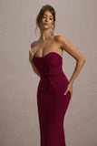Nomad Berry Strapless Split Maxi Dress