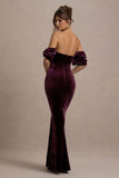 Amandine Port Velvet Bardot Maxi Dress