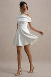 Agnes White One-Shoulder Mini Dress