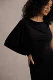 Delia Black One-Sleeve Mini Dress