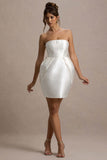 Lovebug Ivory Bandeau Mini Dress With Tulip Skirt